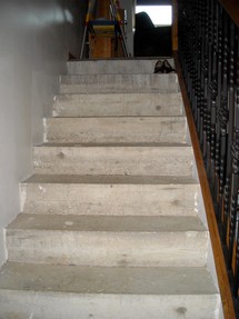 escalier pierre bois et fer forg�