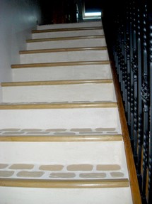 escalier pierre bois et fer forg�