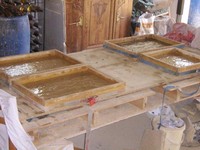 homemade wooden molds for paving stones